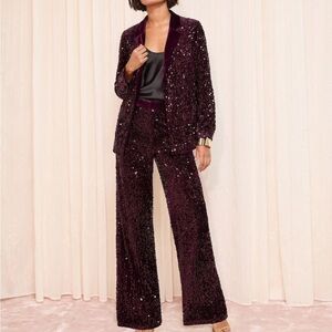 Next Direct Sparkling Maroon Pantsuit